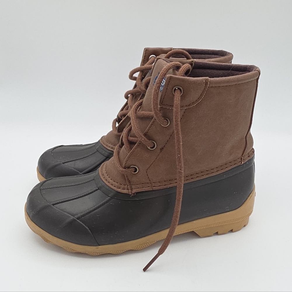 Sperry Brown Black Tan Kids Duck Boots